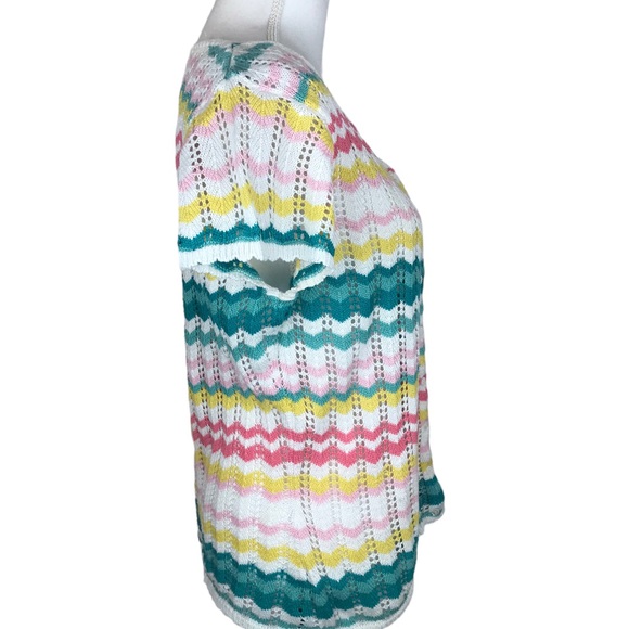 Vintage Lilly Pulitzer Crochet Sweater Cardigan Womens Size Large Beach EUC - Picture 2 of 9